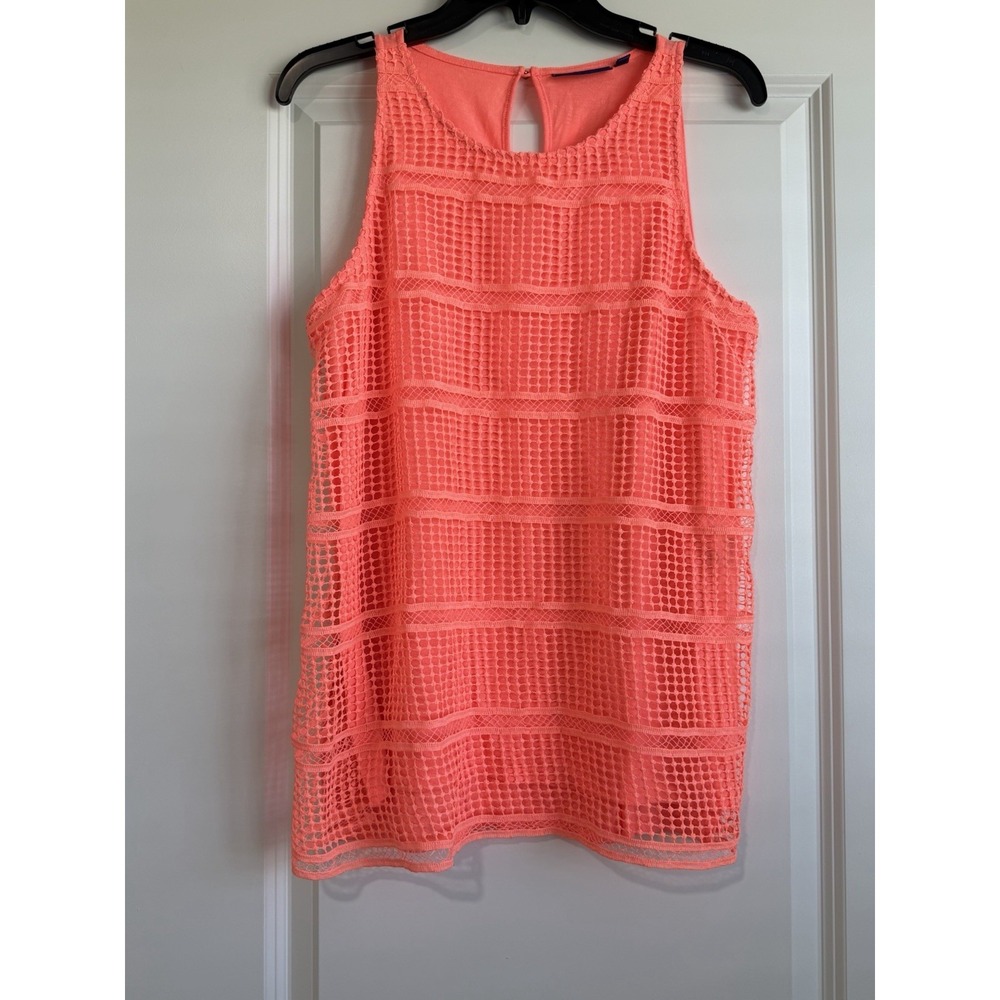 Apt 9. Women's Coral Crochet Sleeveless Tank Top  Size Medium